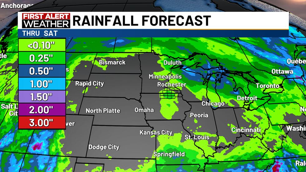 Pronóstico de lluvias en todo el Medio Oeste