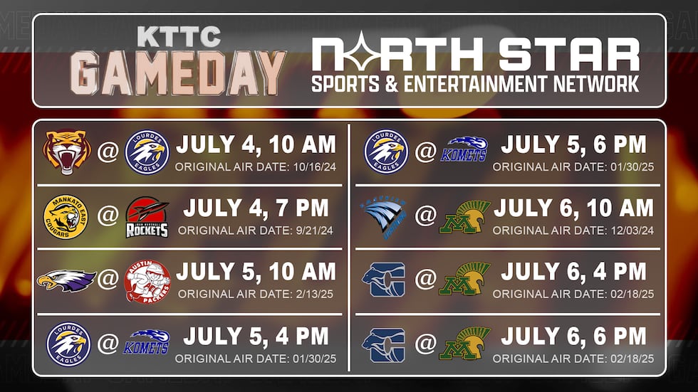 KTTC Gameday NSSEN Launch Weekend Schedule