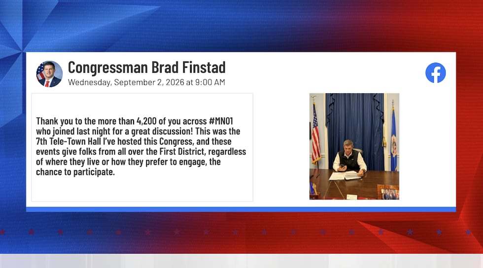 Rep. Brad Finstad has defended his decision to hold tele-town halls instead of in-person...