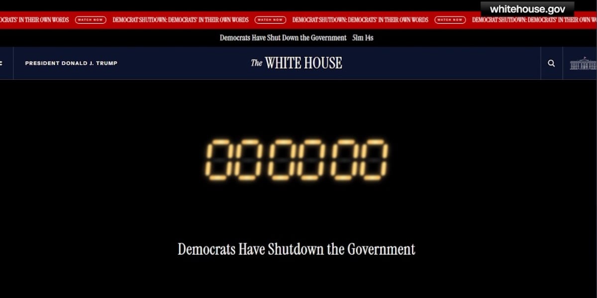 Democratic Clock Ticking clock on White House website blames Democrats for government ...