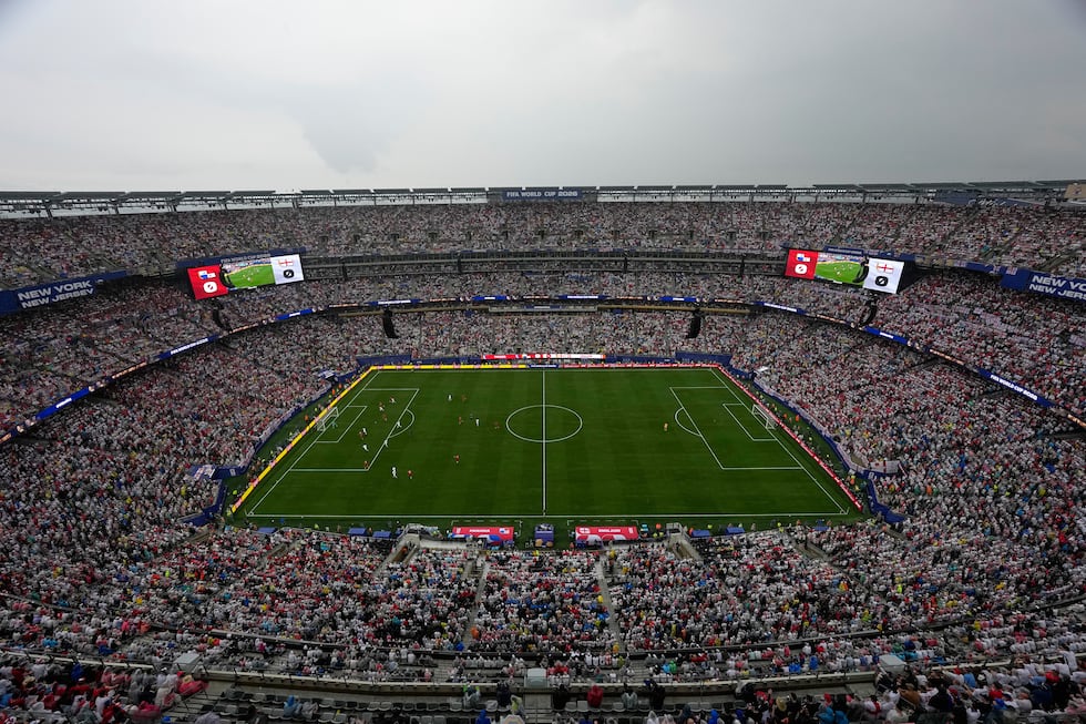 A general view of the stadium during the World Cup Group L soccer match between Panama and...
