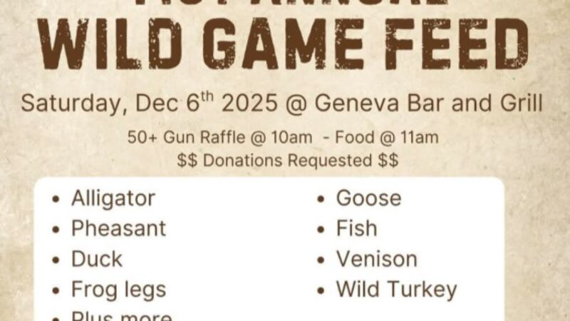 Geneva Bar & Grill to host wild game feed