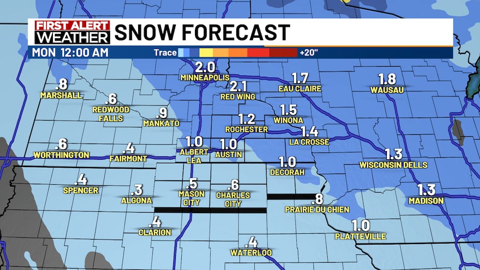 Snowfall Forecast - Sunday