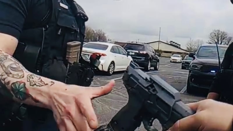 Police released images of Adrian Williams' water gun as it appeared on body-worn cameras.