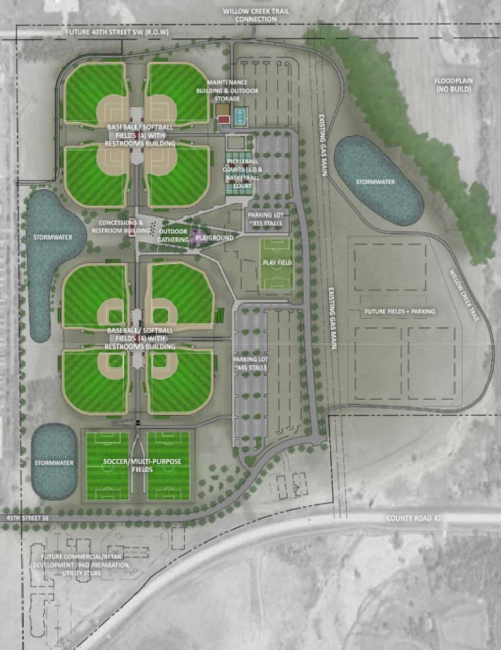 Outdoor Facilities for Rochester Sports Complex to be built by Knutson Construction.