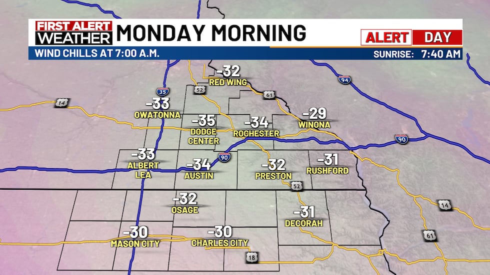 Monday Morning Wind Chills