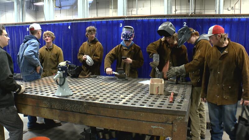 Teens demonstrate their welding skills