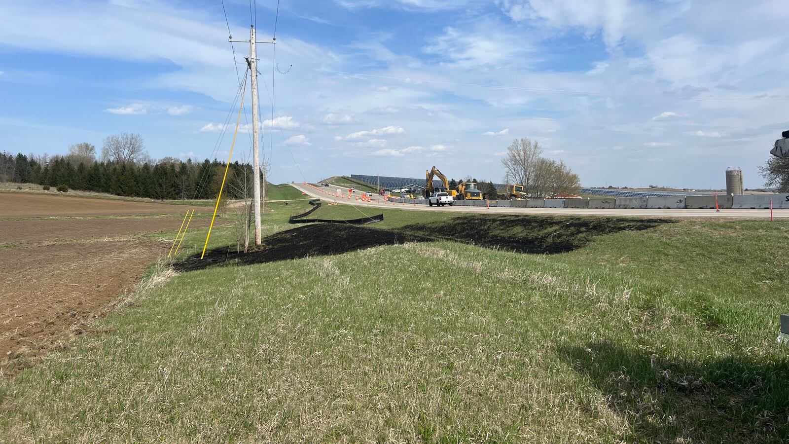 Dozens without power after construction crew hits power line