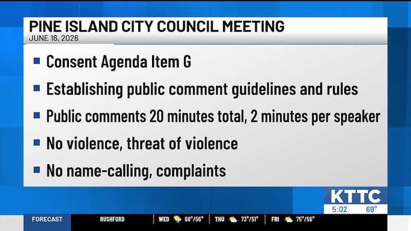 Pine Island consent agenda controversy