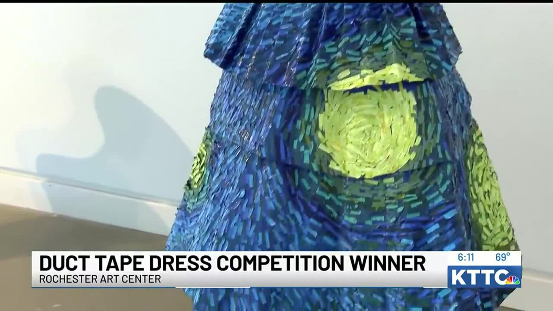 Designer wins competition with duct tape dress Designer wins competition with duct tape dress
